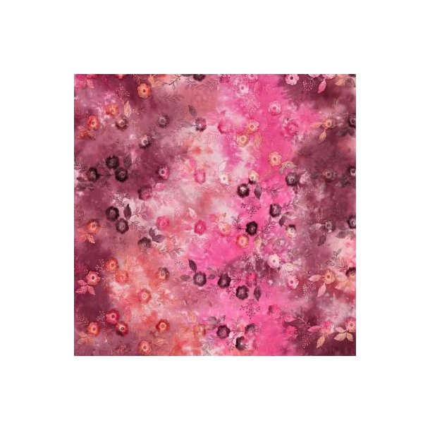 Tie dye Poppy embroidery, Red