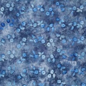 Tie dye Poppy embroidery, Blue