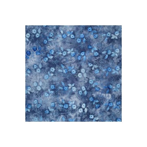 Tie dye Poppy embroidery, Blue