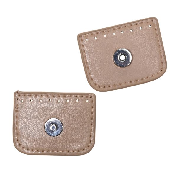 Magnet trykl�s m/flap beige/s�lv