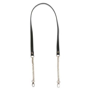 Taske skulderrem Sort m/guldk�de og D-ring