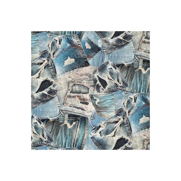 Denim Mix print Cotton Twill