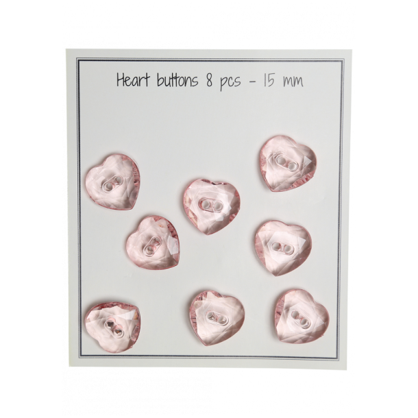 Hjerteknapper Vintage rose