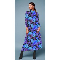 Viscose jersey m/print, Lilla/bl�