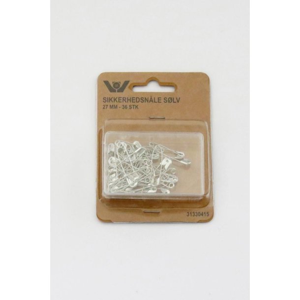 Sikkerhedsn�le 27mm s�lv
