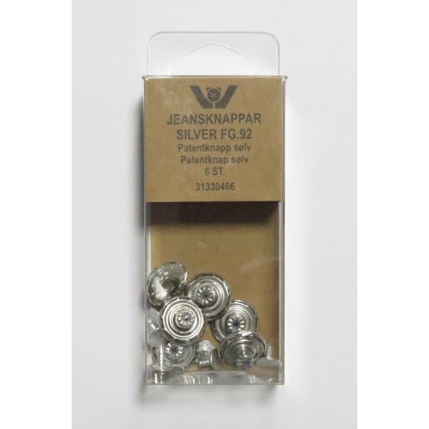 Jeansknap(patentknap) S�lv