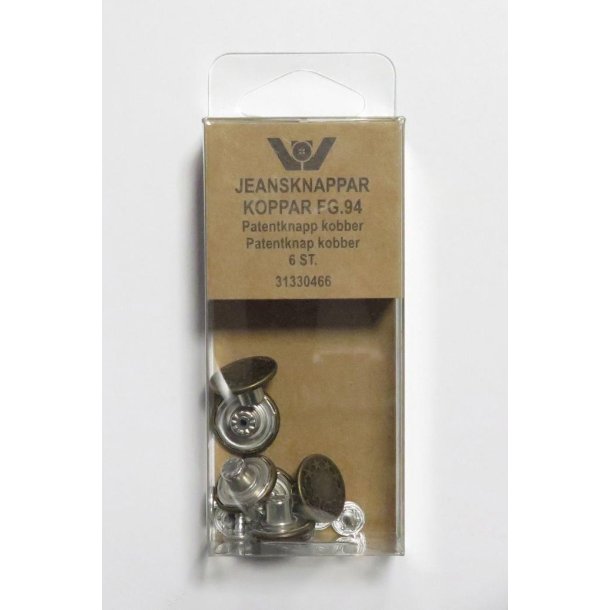Jeansknap(patentknap) Kobber