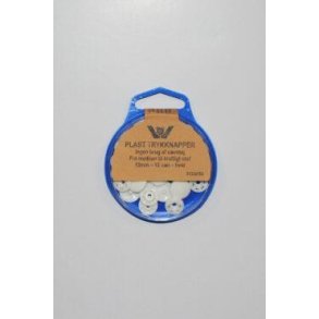Plast trykknapper, hvid