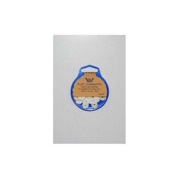 Plast trykknapper, hvid