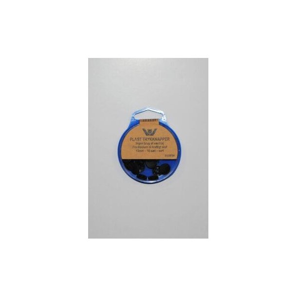 Plast trykknapper, sort