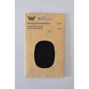 Reparationslap Imiteret Ruskind Oval, Sort