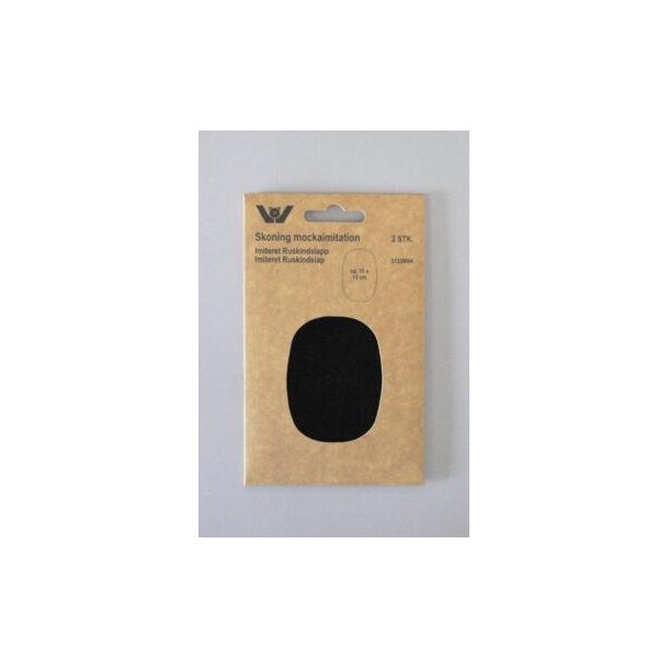 Reparationslap Imiteret Ruskind Oval, Sort