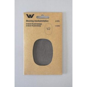 Reparationslap Imiteret Ruskind Oval, Lys gr�