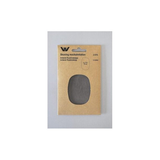 Reparationslap Imiteret Ruskind Oval, Lys gr�