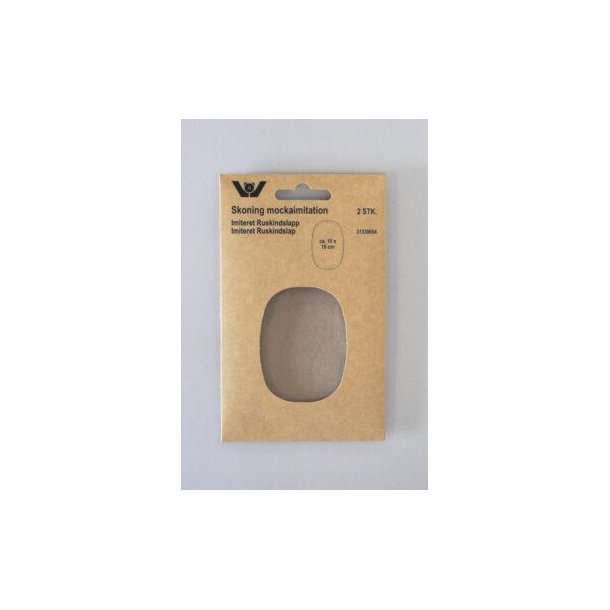 Reparationslap Imiteret Ruskind Oval, Beige