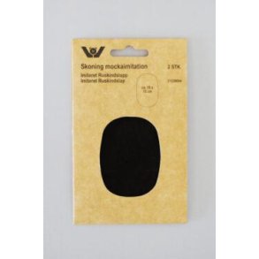 Reparationslap Imiteret Ruskind oval, M�rk brun