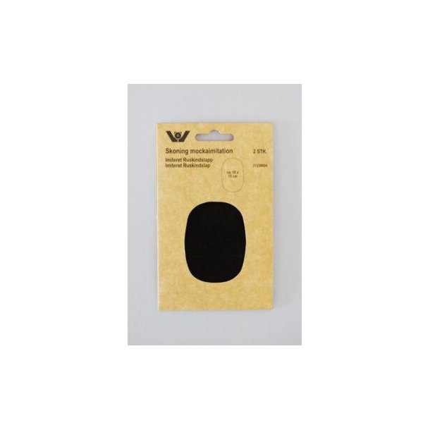 Reparationslap Imiteret Ruskind oval, M�rk brun