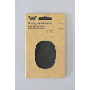 Reparationslap Imiteret Ruskind oval, M�rk gr�