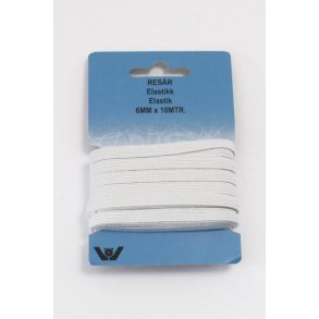Elastik 10mm hvid