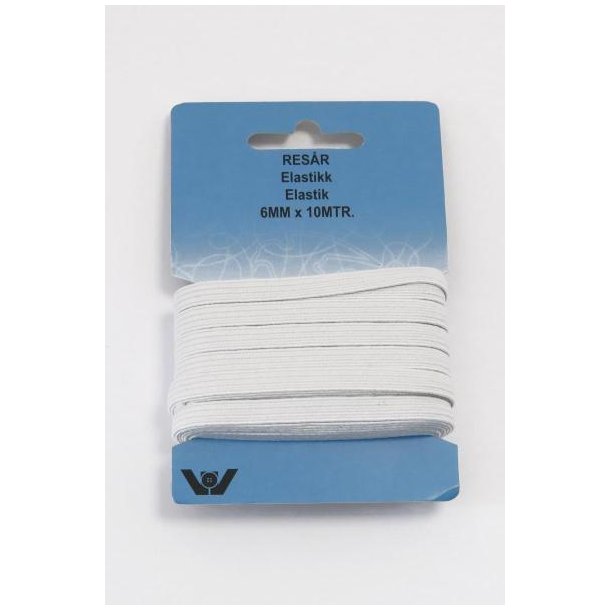Elastik 10mm hvid
