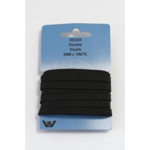 Elastik 10mm, Sort