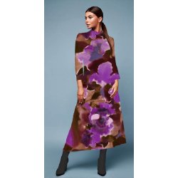 Viscose jersey m/print, Lilla/brun