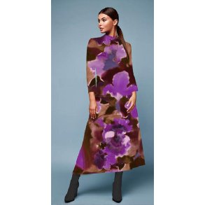 Viscose jersey m/print, Lilla/brun