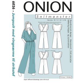 Jumpsuit med vinge�rme til strikstof Str. XS-XL