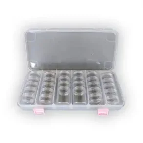 Plastic opbevarings box m/ sm� runde boxe