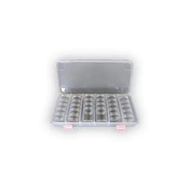 Plastic opbevarings box m/ sm� runde boxe