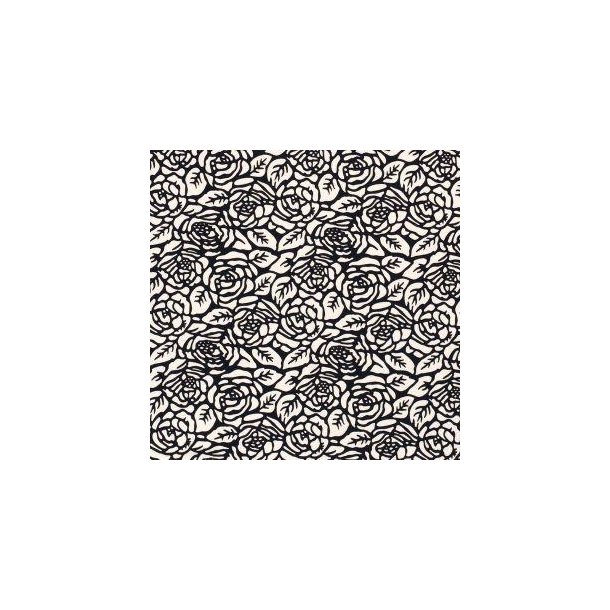 Viscose jersey Leaves, Navy