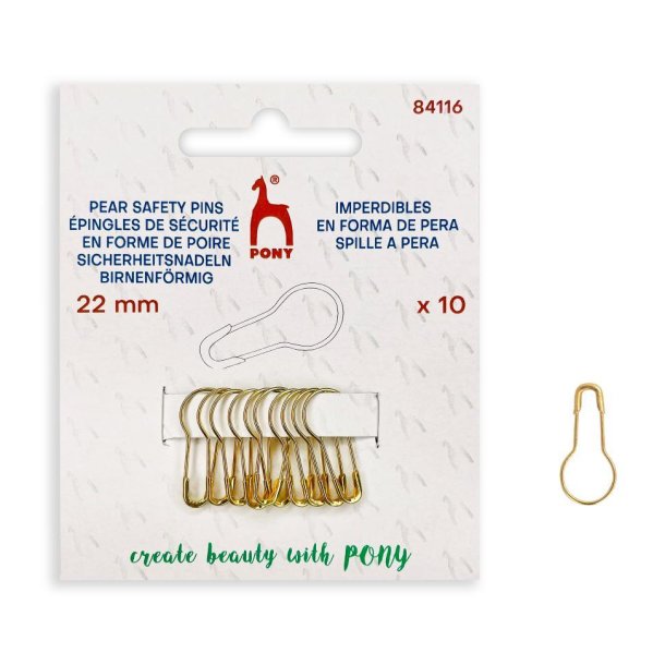 Pony markeringsl�se/sikkerhedsn�le, Guld