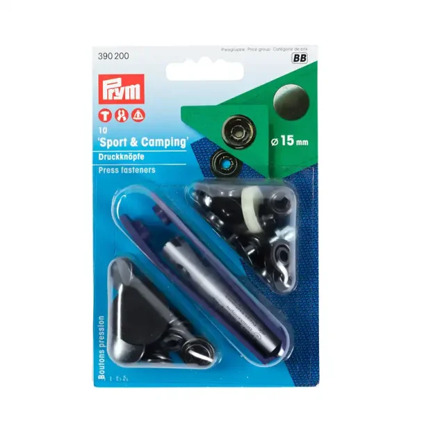 Prym Sport og camping trykknap 15 mm, Oxyderet