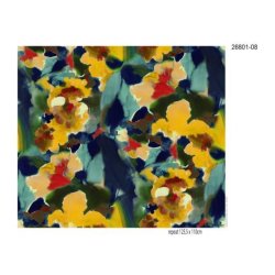 Viscose jersey m/print, Gul