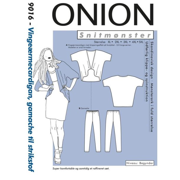 Vinge�rmecardigan, gamache til strik strikstoffer str. XL-5XL