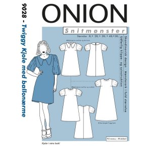 Twiggy kjole med ballon�rmer Str. XL-5XL