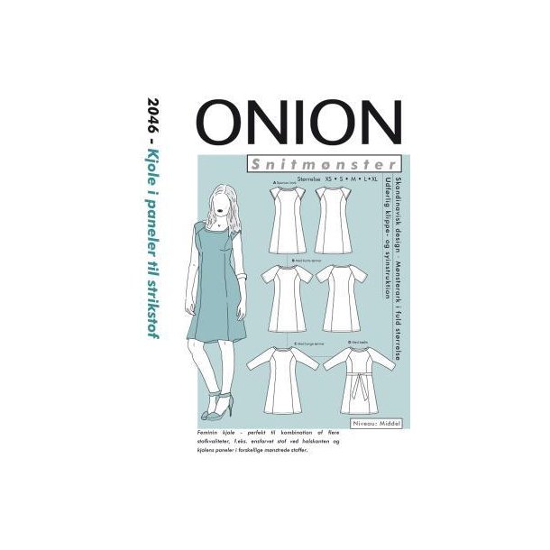 Kjole i paneler til strikstof XS - XL