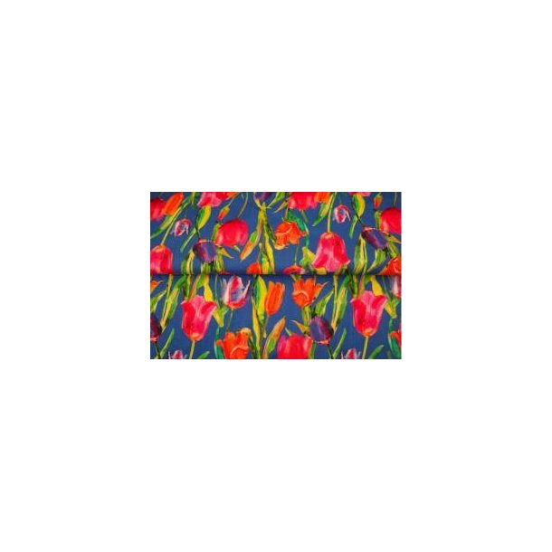�kotex viscose jersey m/Tulipan, Bl�