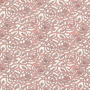 Viscose jersey Leaves, Pink