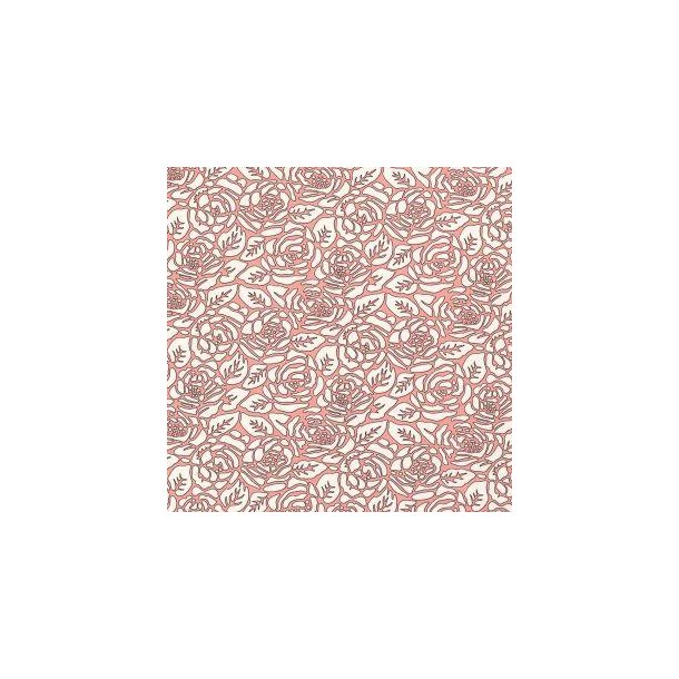 Viscose jersey Leaves, Pink
