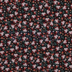 Printede viscose Flowers, Black