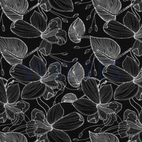 Viscose Flowers, Black