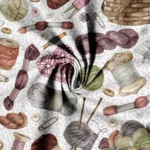 Canvas/halv panama, Garn, knapper m.m