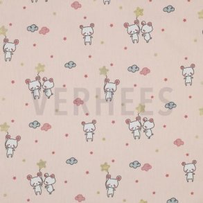 Poplin Glitter Sweet mouse, Powder