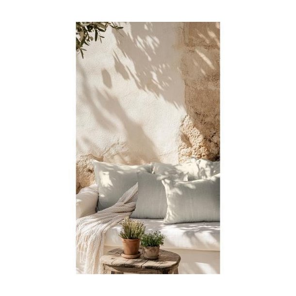 Coated canvas Linen look, Natural