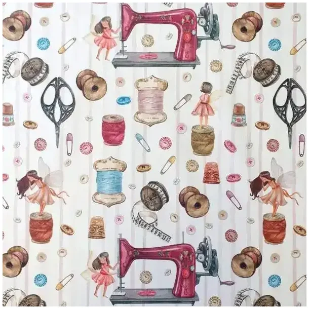 Canvas med symaskine m.v