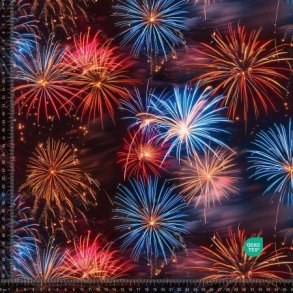 �kotex bomulds jersey, Farverig Fyrv�rkeri