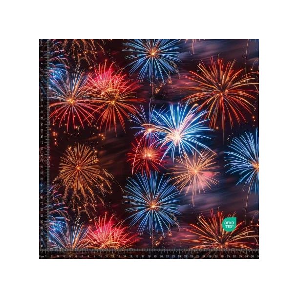 �kotex bomulds jersey, Farverig Fyrv�rkeri