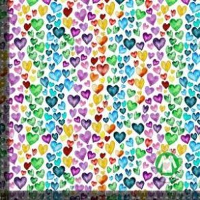 �kotex bomulds jersey, Farverige Hjerter