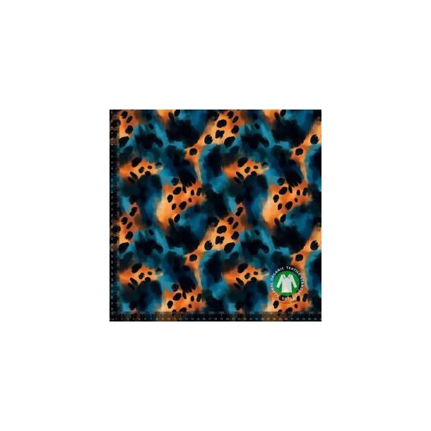 �kotex bomulds jersey, Teal dots